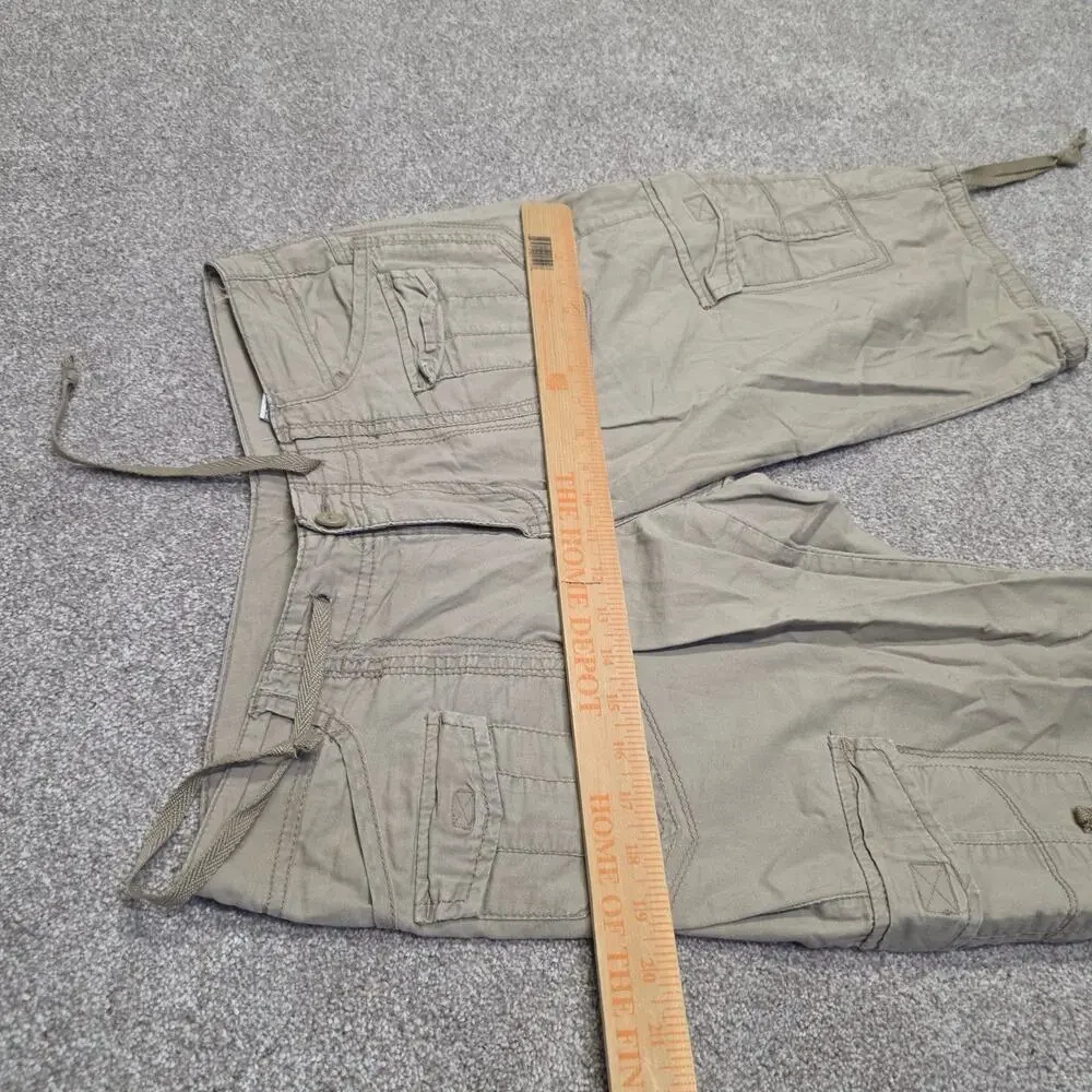 Y2K Parachute Indie Sleaze UnionBay Cargo Capri Pants Sz 7 Khaki Cotton Utility